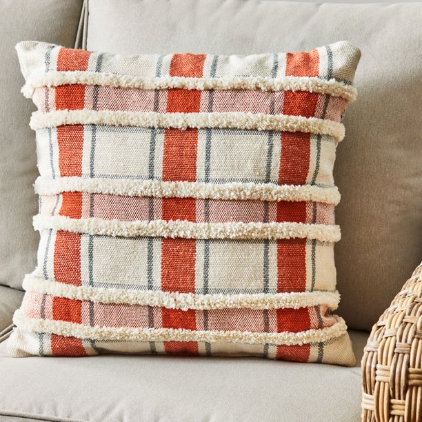 plaid throw pillow