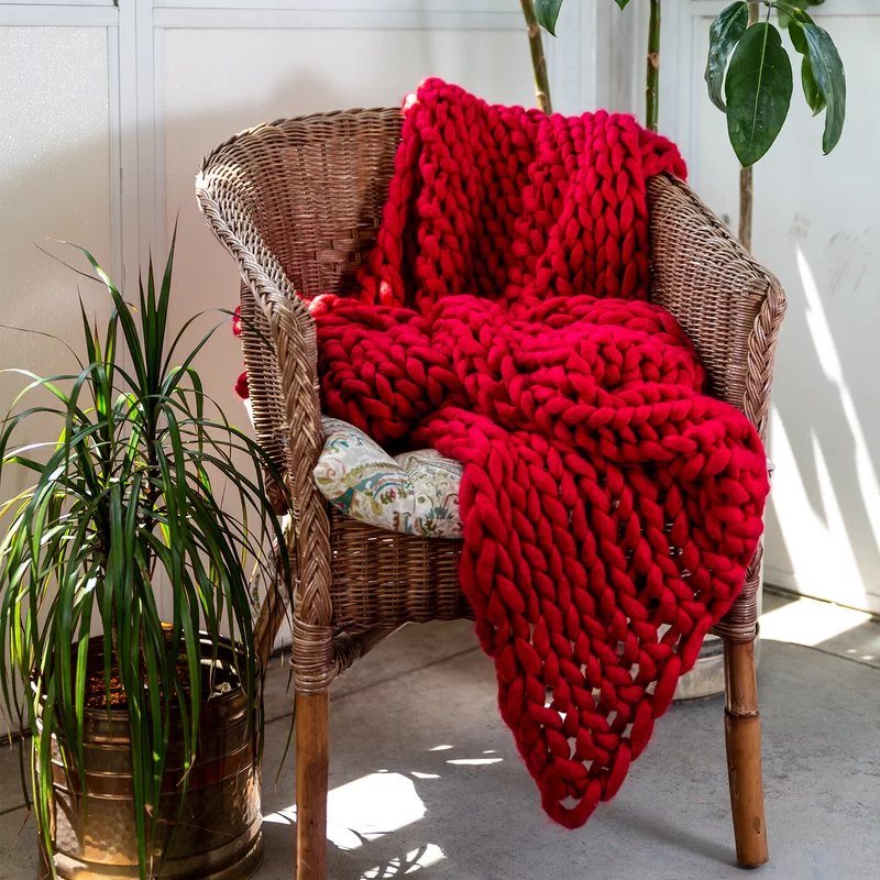 chunky knit blanket