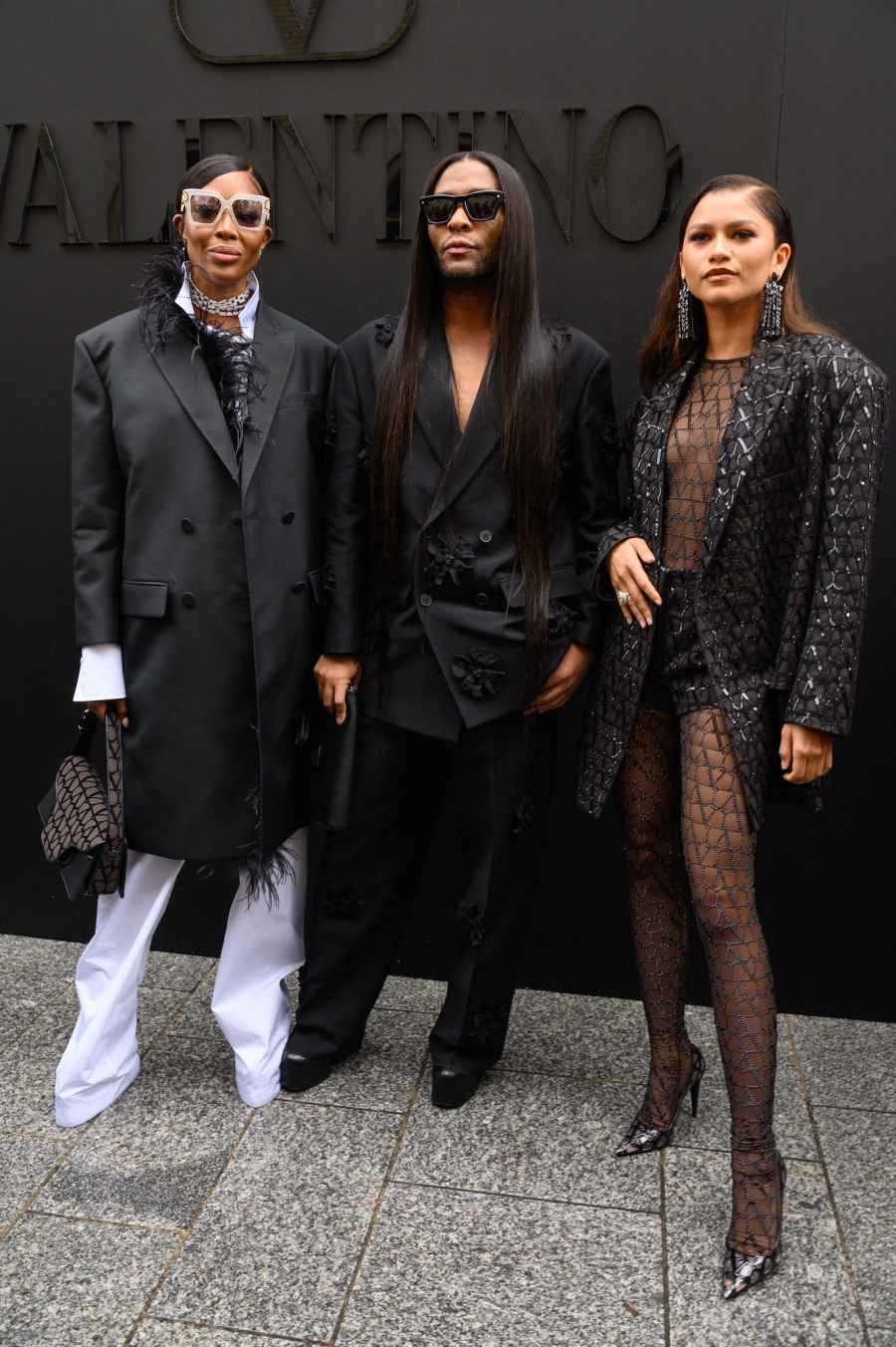 Naomi Campbell, Law Roach and Zendaya PFW