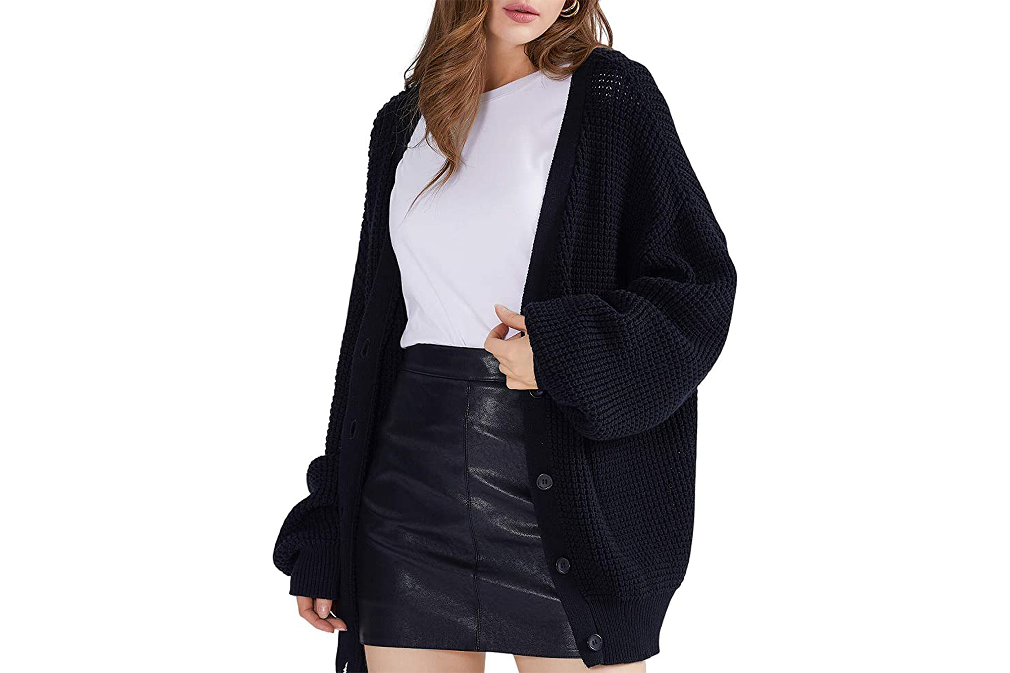 QUALFORT-Women's-Cotton-Button-Down-Oversized-Knit-Cardigan