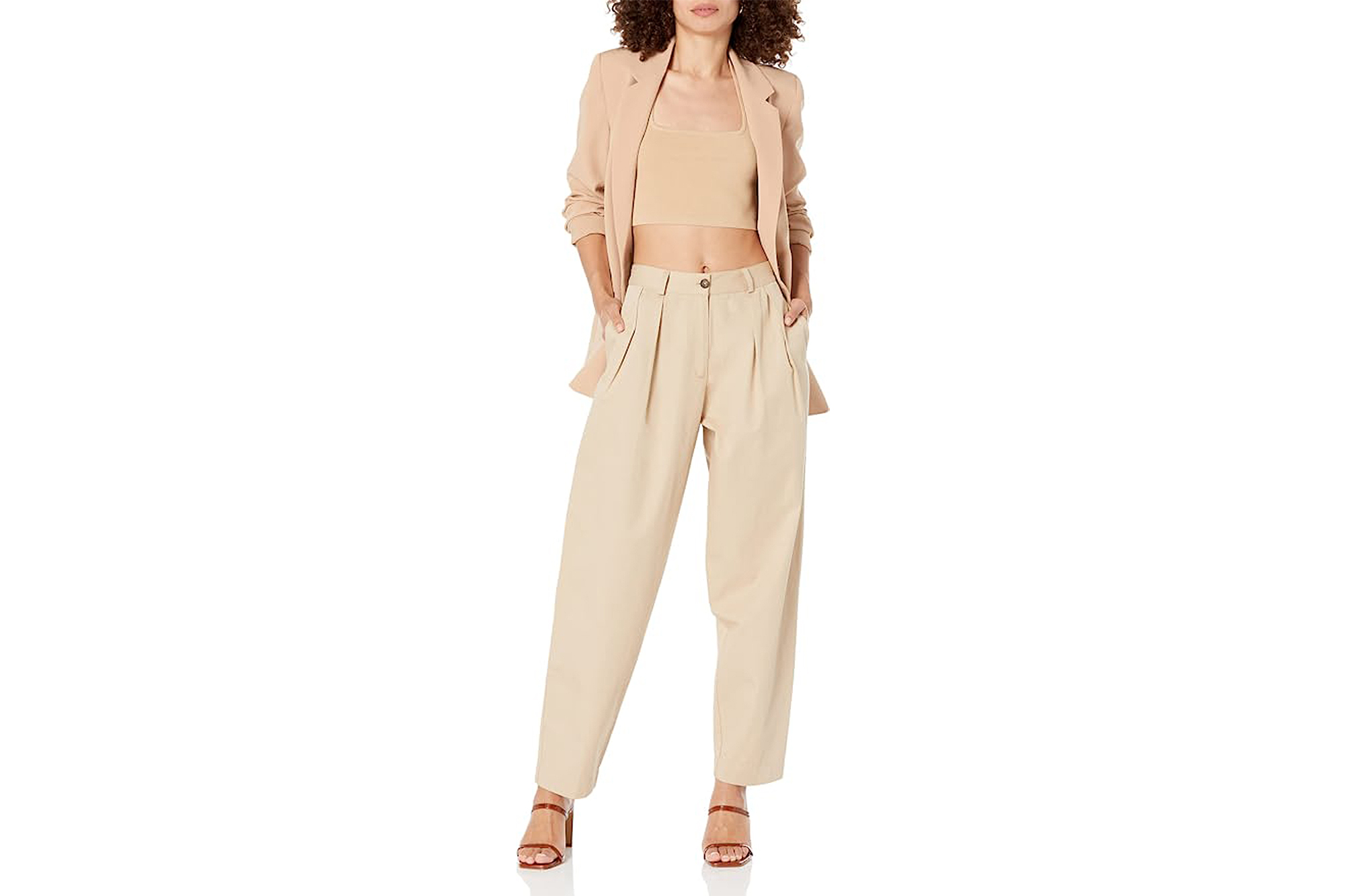 The Drop Women's Sharon Loose Fit Pleated Pants