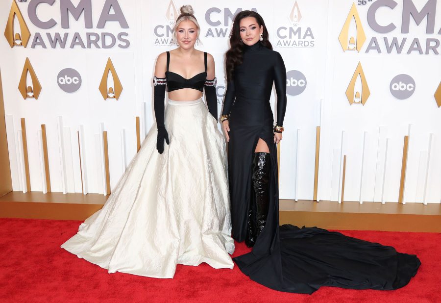 Maddie & Tae CMAs 2022 Red Carpet Fashion