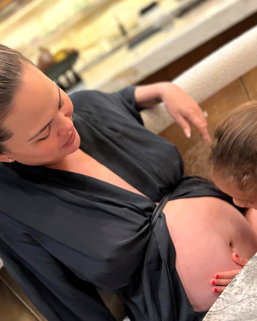 Sibling Snuggles! Chrissy Teigen’s Daughter Luna Adorably Cuddles Baby Bump