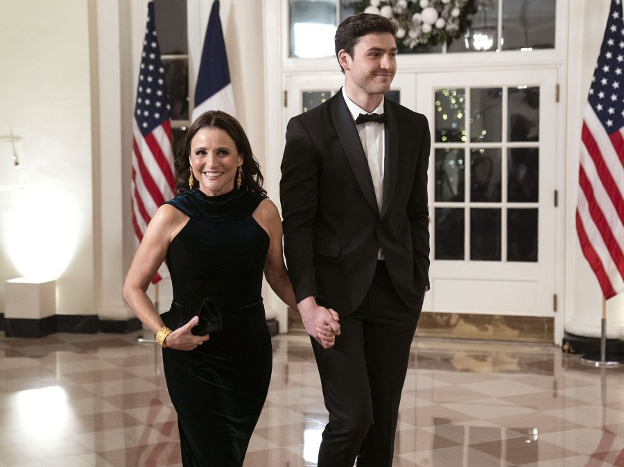 All in the Family Julia Louis-Dreyfus Holds Hands With Son Charlie Hall at White House State Dinner