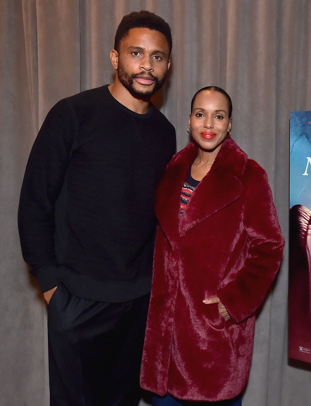 Kerry Washington and Husband Nnamdi Asomugha's Relationship Timeline red fur coat