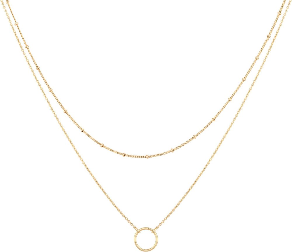 MEVECCO Layered 18k Gold Plated Necklace