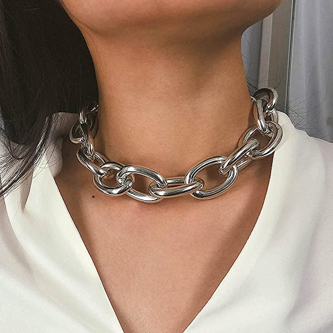 chunky silver choker