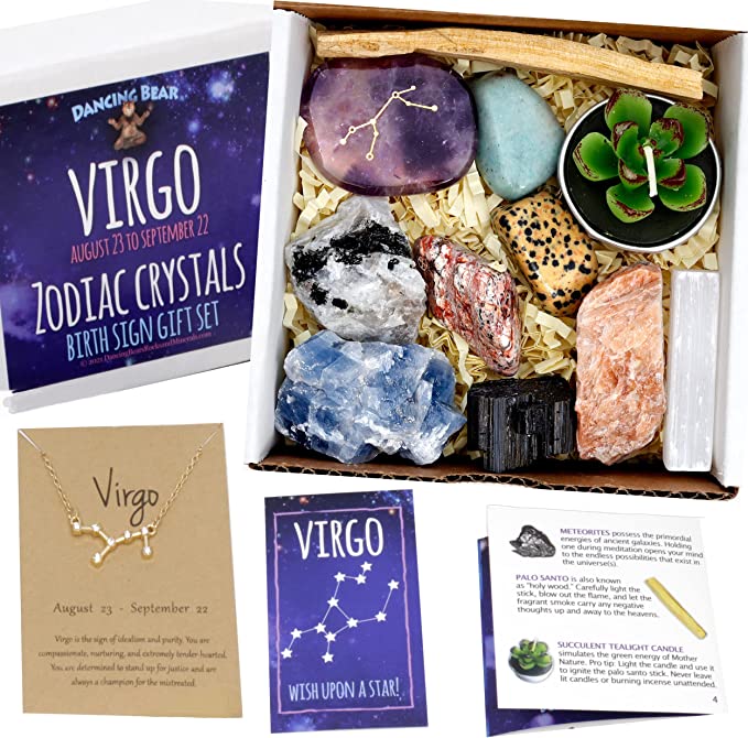 DANCING BEAR Zodiac Healing Crystals Gift Set