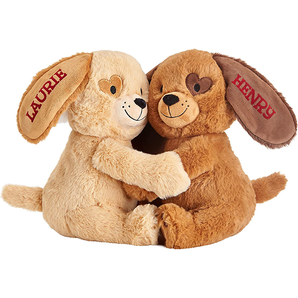 Let's Make Memories Personalized Hugging Plush Puppies