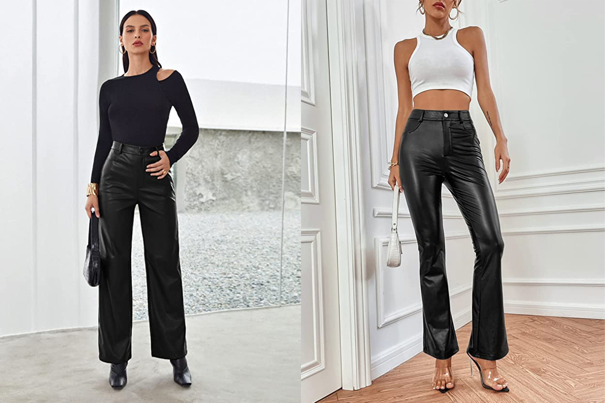 MakeMeChic Women's Faux Leather Pants