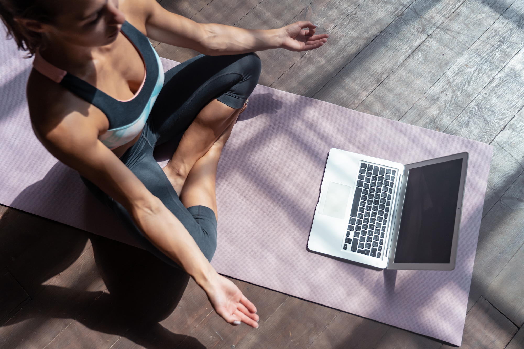 Yoga-At-Home-Stock-Photo