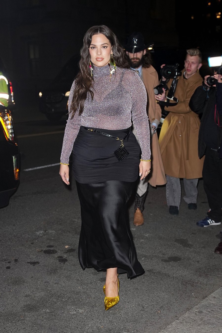 Celebs at NYFW 2023 - 851 Ashley Graham Tory Burch Fall Fashion Show 2023 Outside Arrivals, New York, USA - 13 Feb 2023