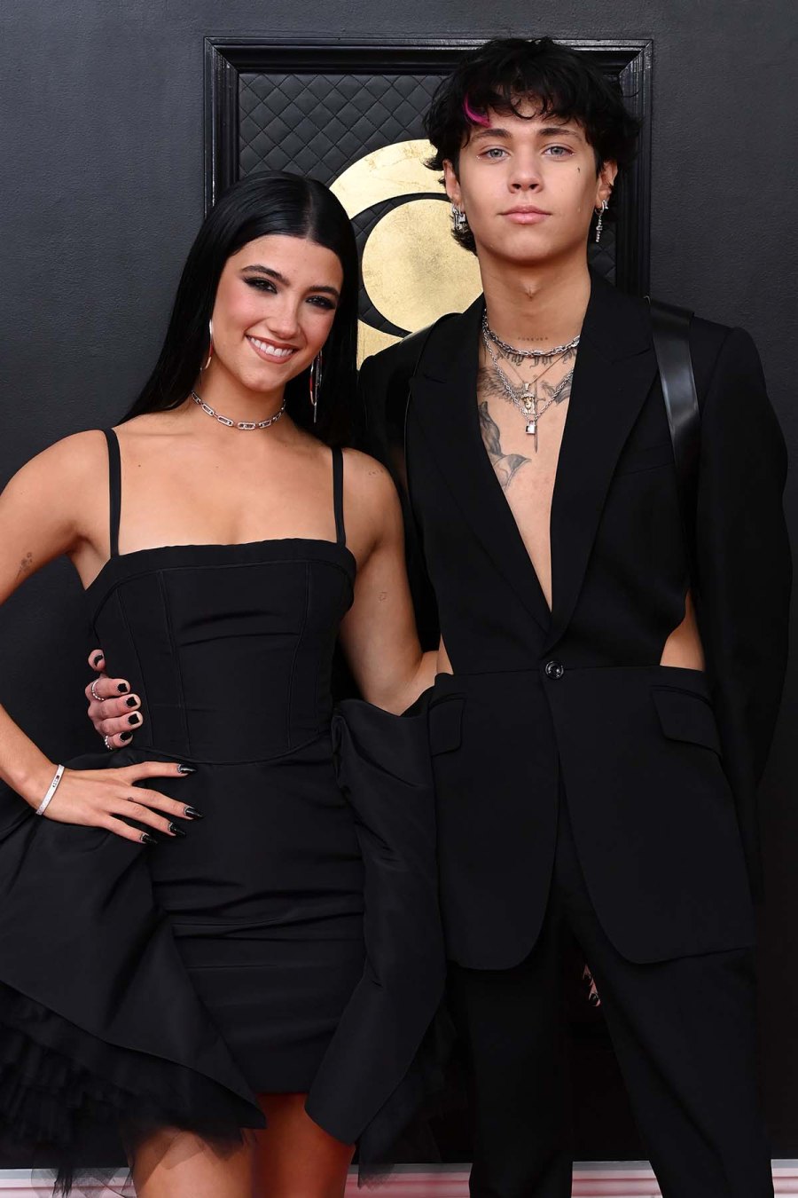 Matching Moment! Charli D'Amelio, Landon Barker Coordinate at 2023 Grammys