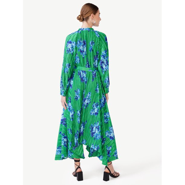 Scoop Women's Pleated Floral Midi Dress