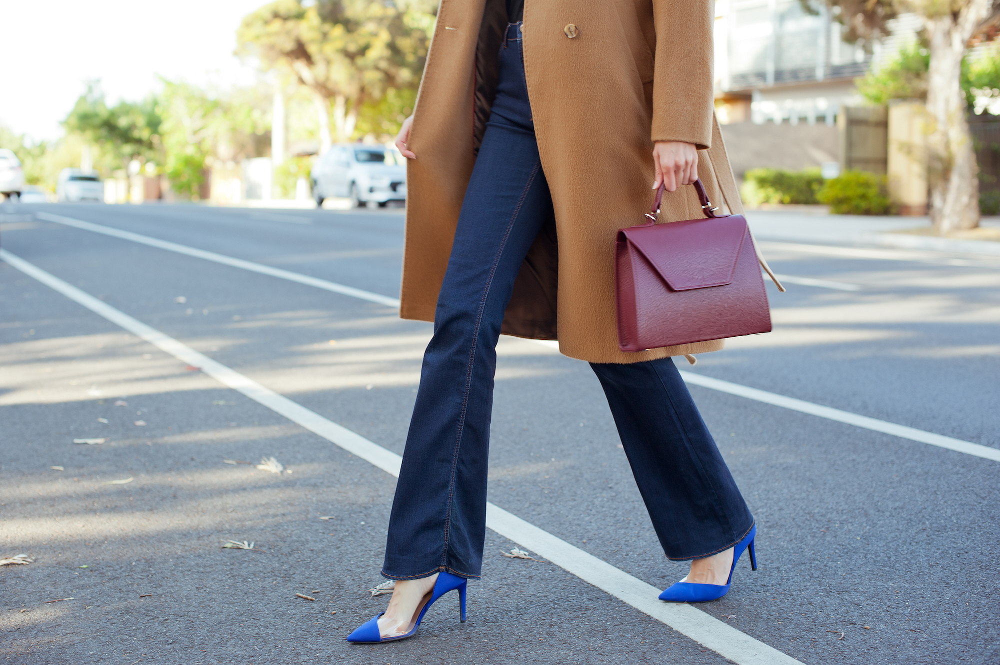 Woman-Wearing-Flare-Jeans-Stock-Photo