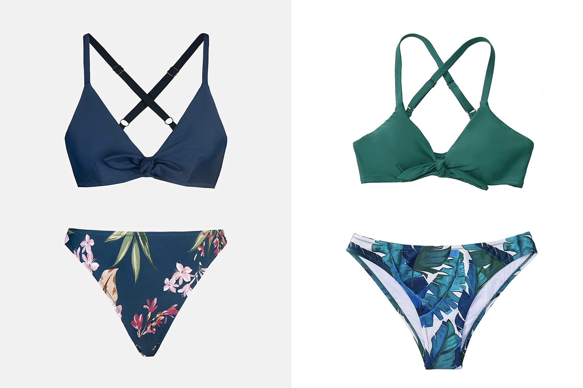 CUPSHE Women's Floral Print Adjustable Bikini