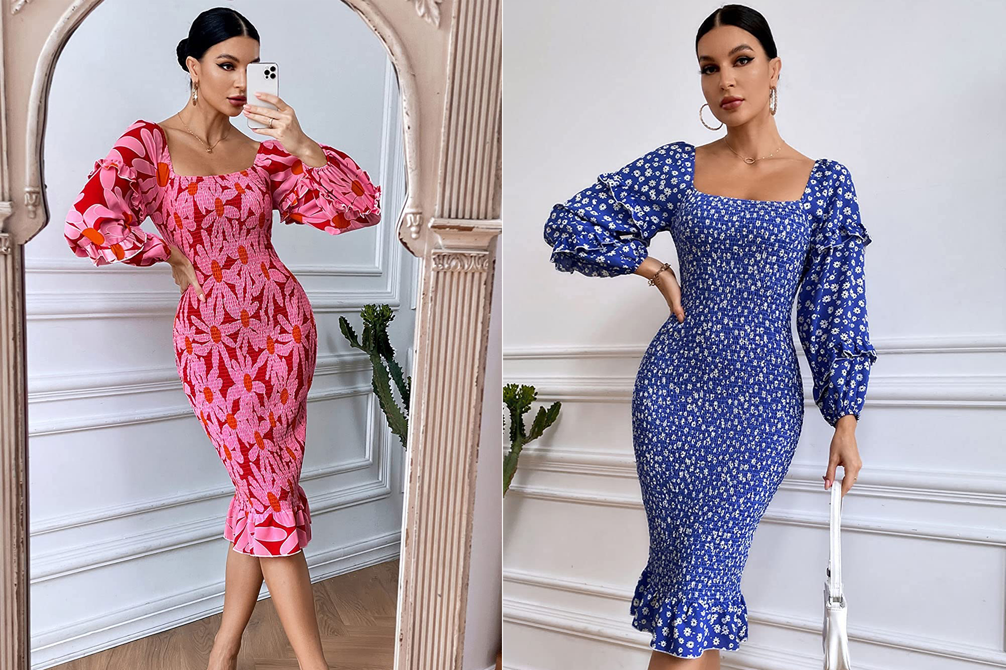 Reviewers Say That This Floral Bodycon Dress Is Seriously Figure Flattering