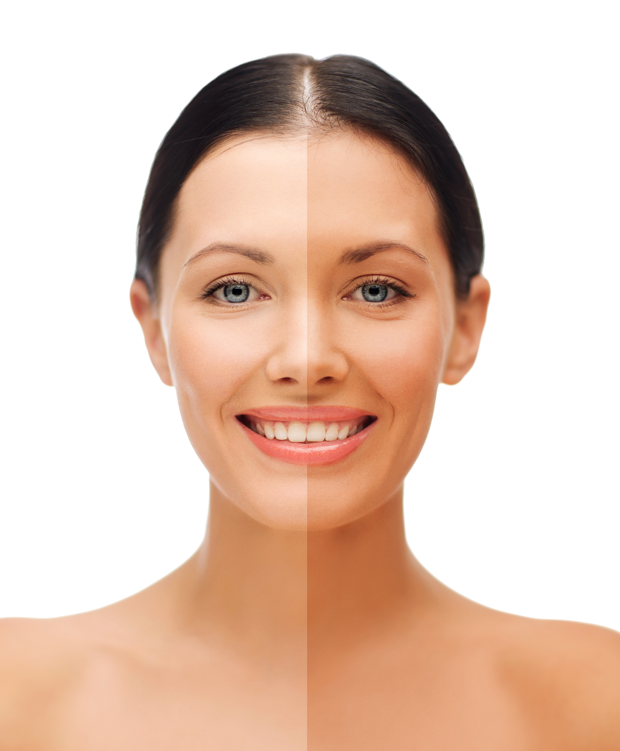 Tan-Skin-Closeup-Before-After-Stock-Photo