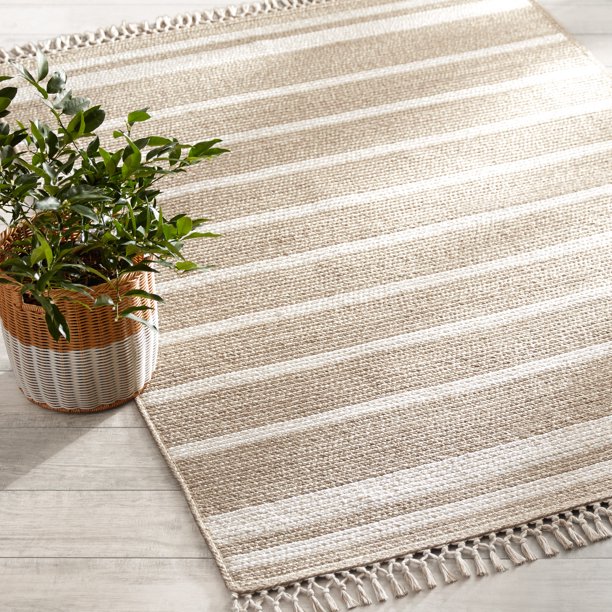 striped outdoor rug