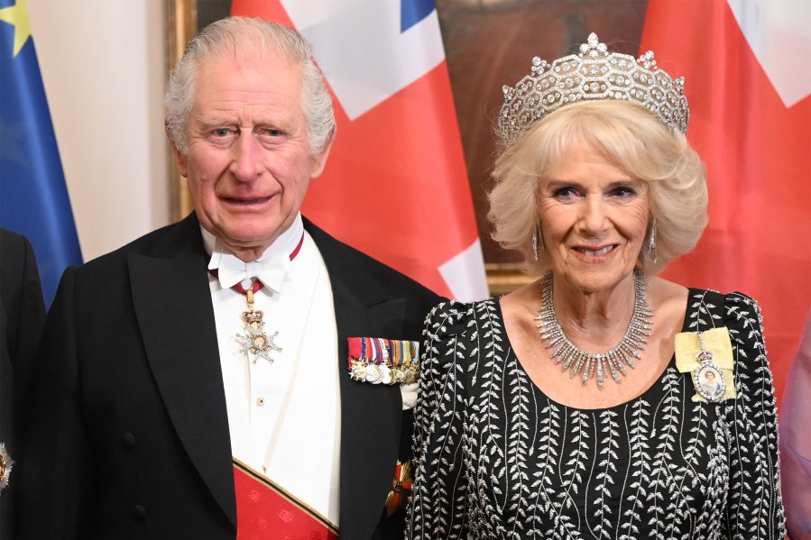 Queen Consort Camilla Wears Tiara, Queen's Jewels at Germany State Banquet