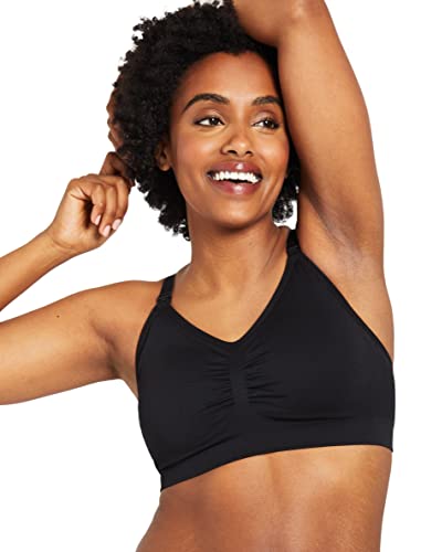 Motherhood Maternity Women's Maternity Seamless Clip Down Nursing Bra, Black, 1X