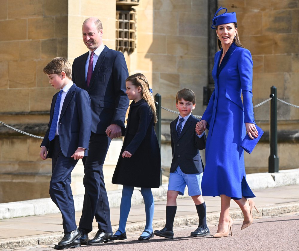 Prince William and Princess Kate Bring Their 3 Children to Mass on Easter Sunday: See Family Photos