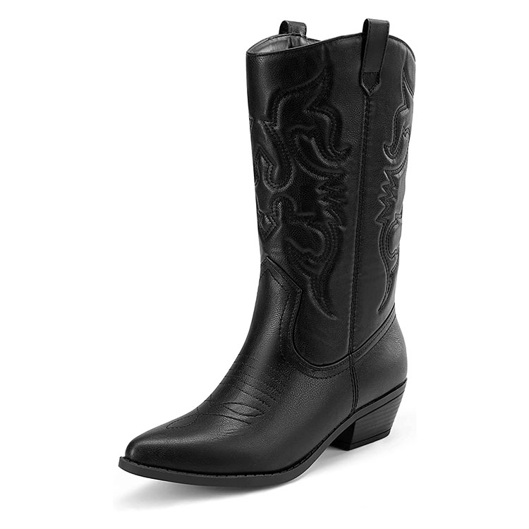 black cowboy boots