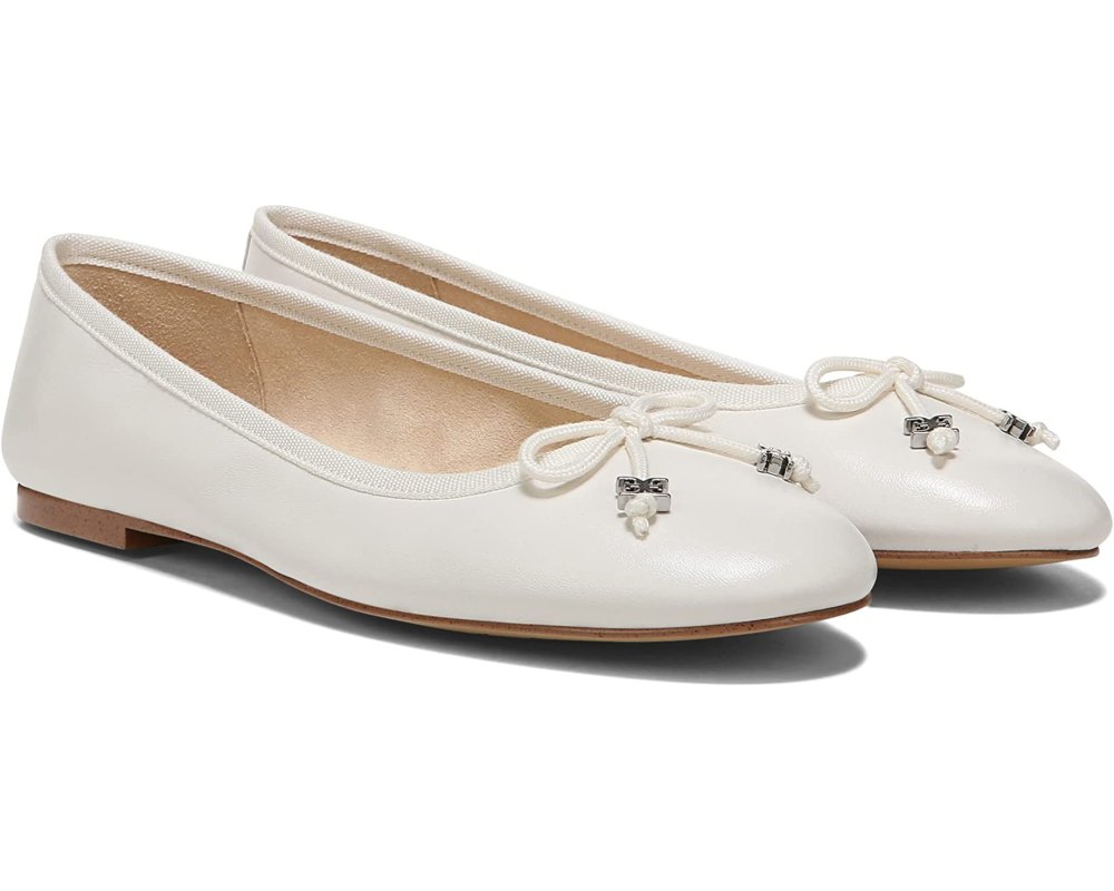 white ballet flats