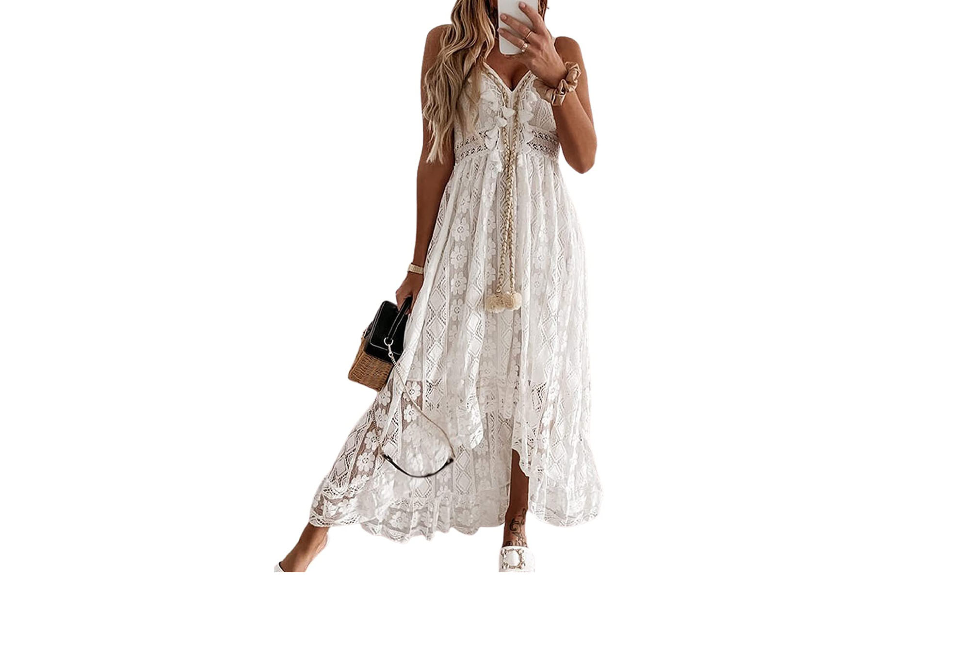 white boho dress