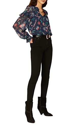 Derek Lam Collective Rent the Runway Pre-Loved Blue Floral Ruffle Blouse, Blue, 42