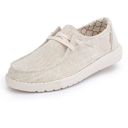 Hey Dude Women's Wendy Sparkling Gold Size 2 | Women&rsquo;s Shoes | Women&rsquo;s Lace Up Loafers | Comfortable & Light-Weight