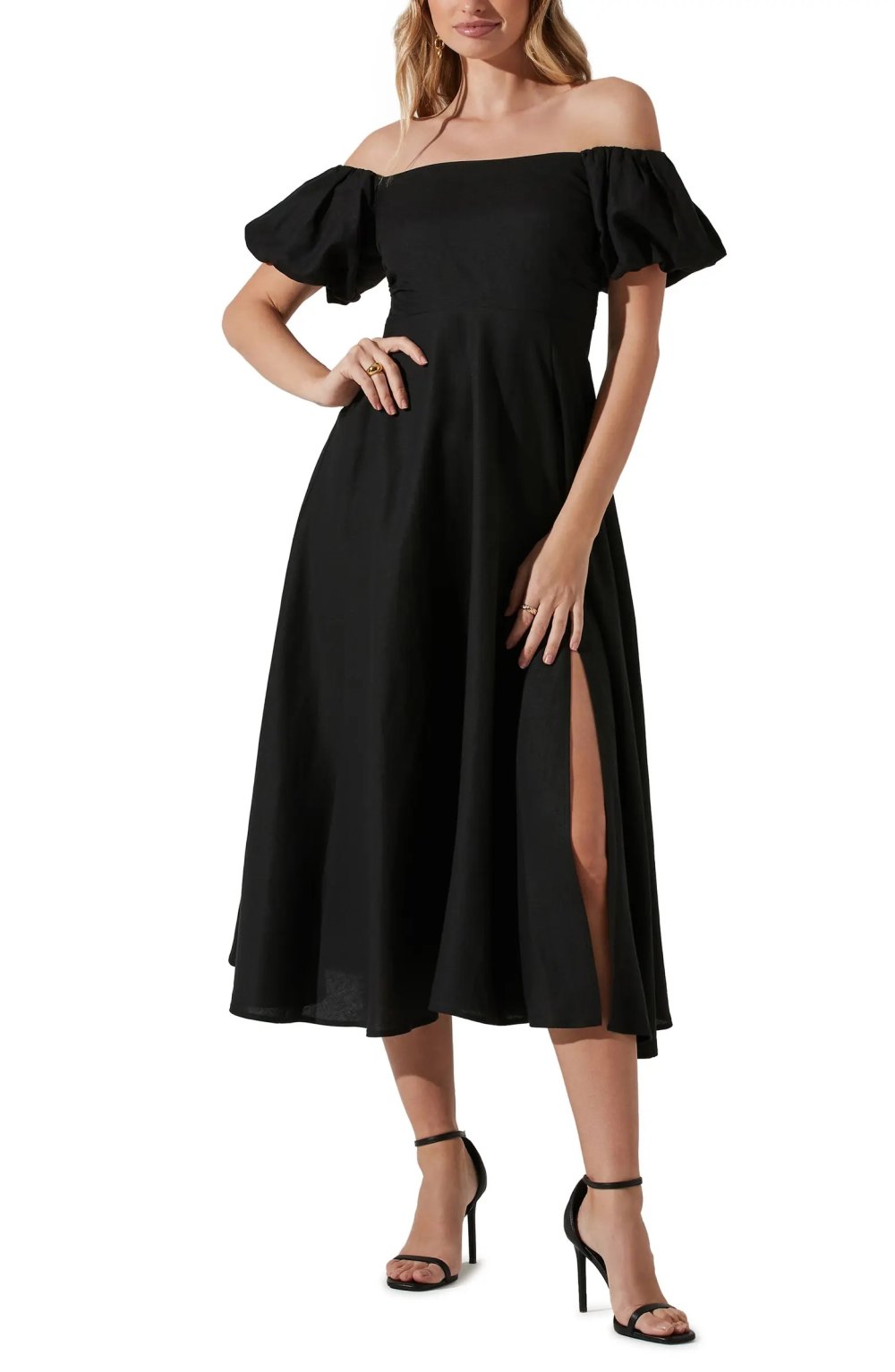 ASTR the Label Off the Shoulder A-Line Dress