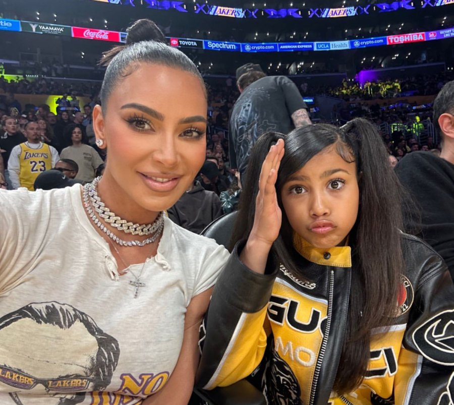 Kim Kardashian Brings Daughter North to Support Tristan Thompson and the Los Angeles Lakers: See Photos