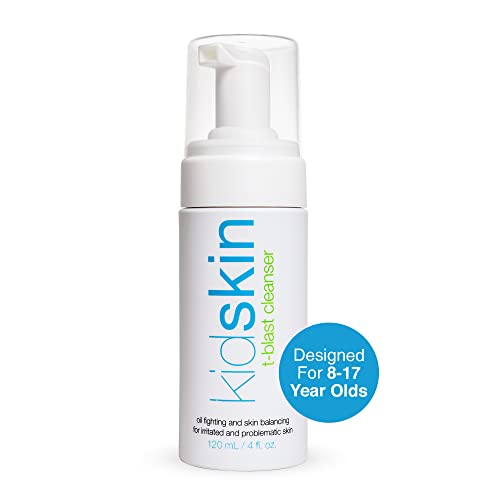 T-Blast Foaming Facial Cleanser, Gentle Face Wash with Tea Tree Oil, Acne Face Wash for Kids and Pre-Teens, Non-Drying Natural Face Cleanser for Oily and Acne-Prone Skin, 150 ml - Kidskin