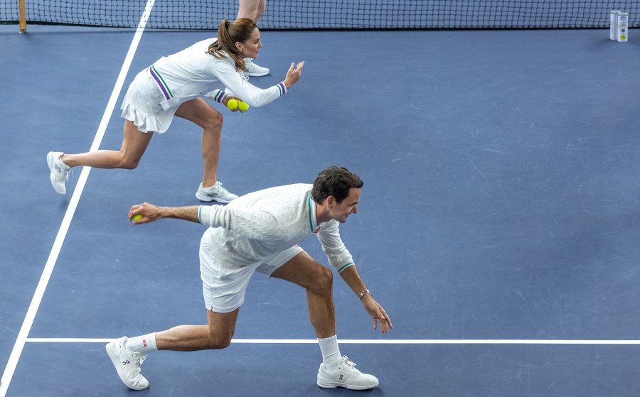 Princess Kate Accidentally Catches Tennis Ball With Her Hands During Roger Federer Match: 'Are You Allowed to Do That?'