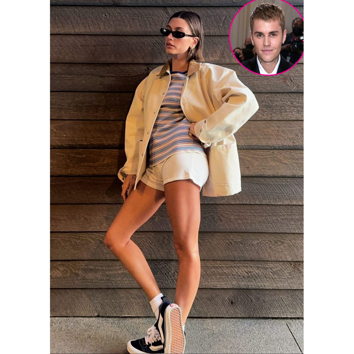 Promo Hailey Bieber Wears Husband Shirt