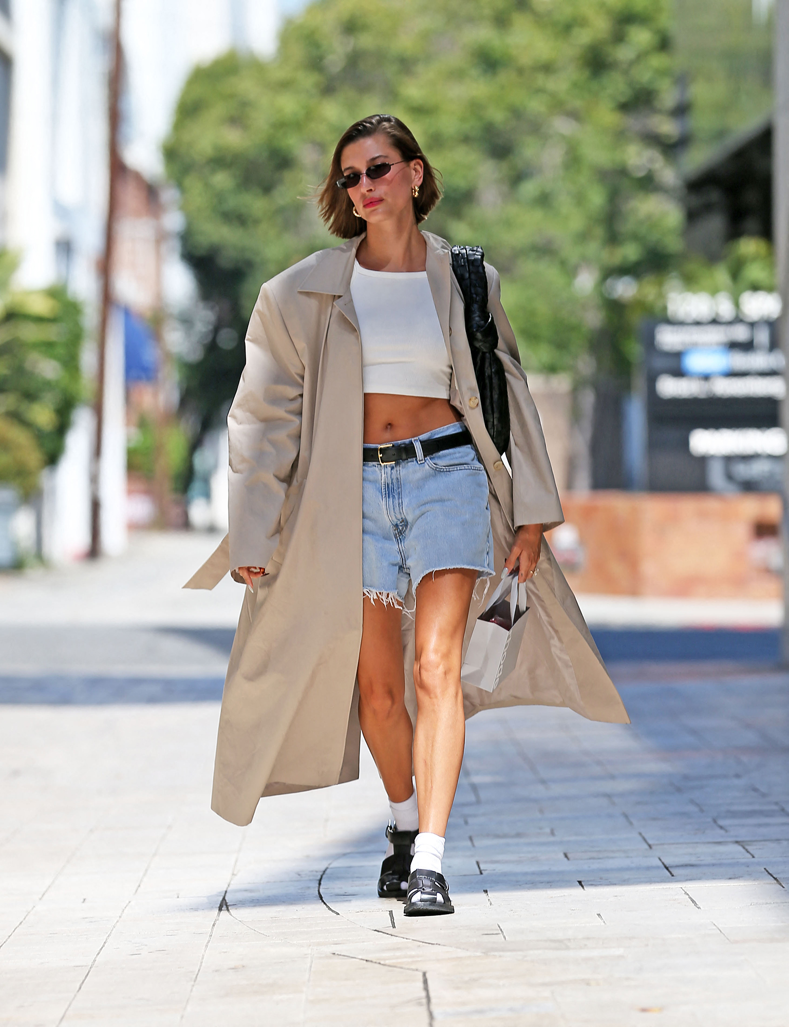 hailey-bieber-denim-shorts