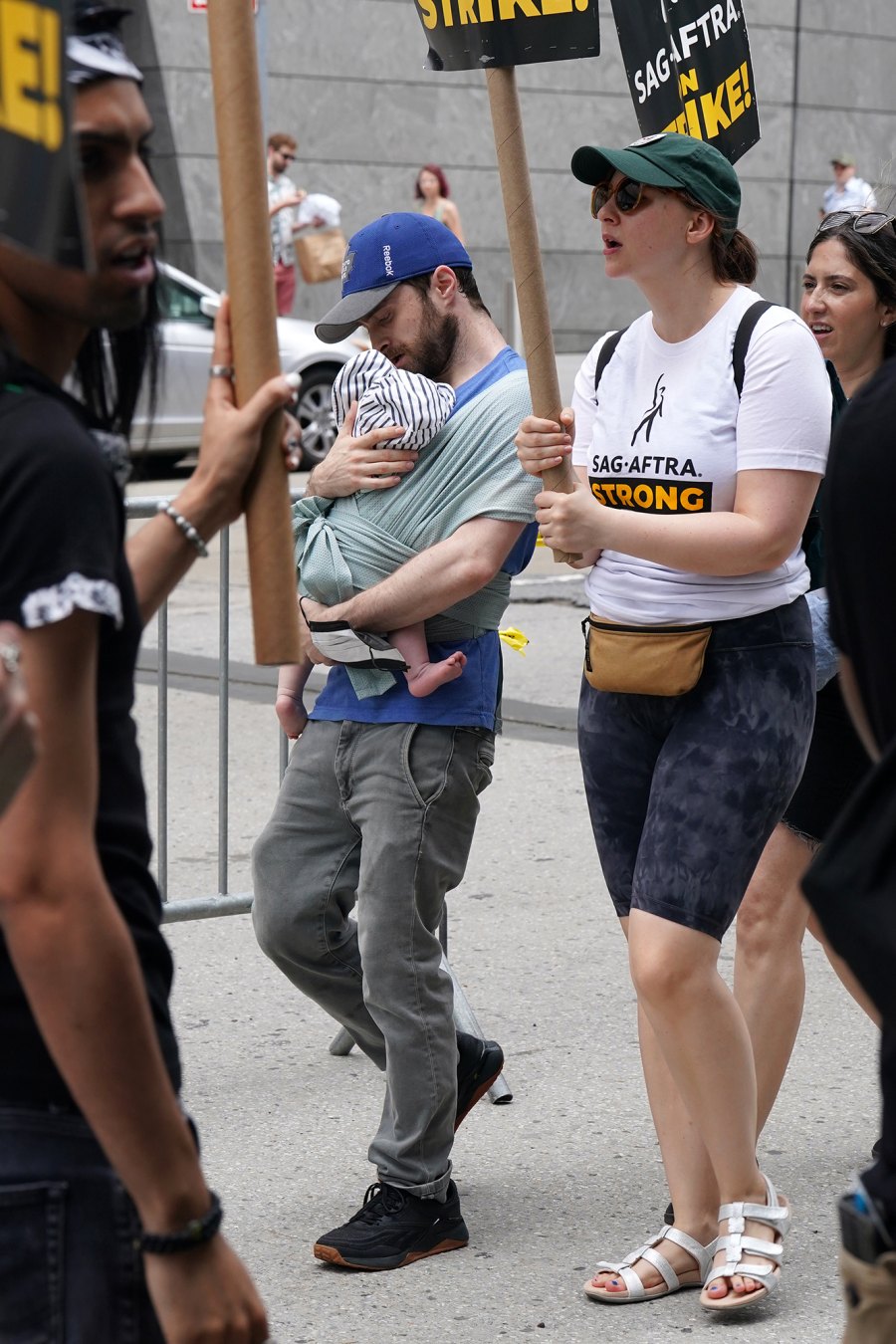 Daniel Radcliffe and Girlfriend Erin Darke Carry Baby Boy to Picket Line During SAG-AFTRA Strike