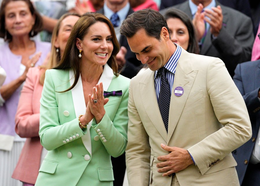 Princess Kate and Roger Federer Are All Smiles While Watching Tennis Match at Wimbledon: Photos