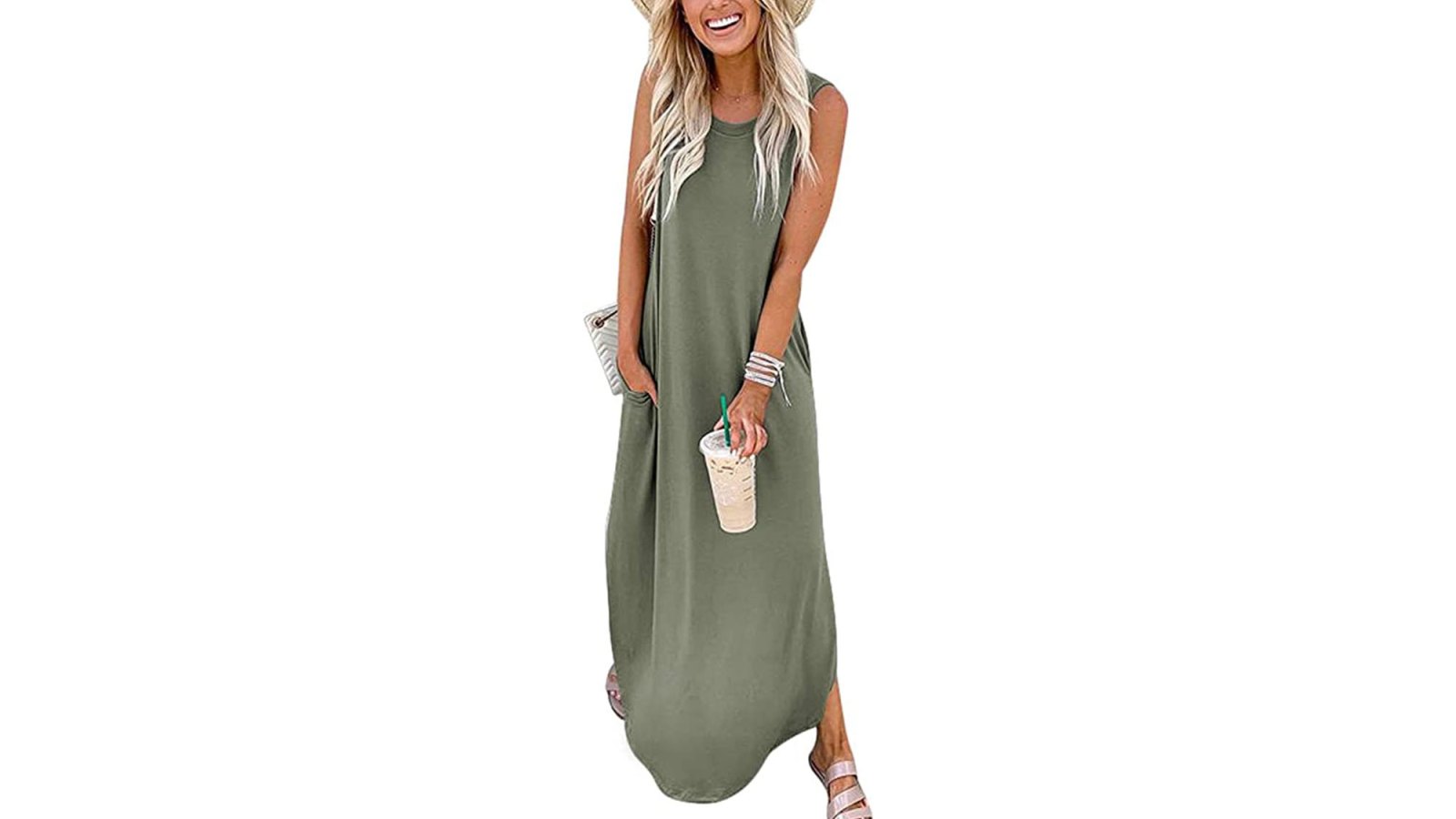 green maxi dress