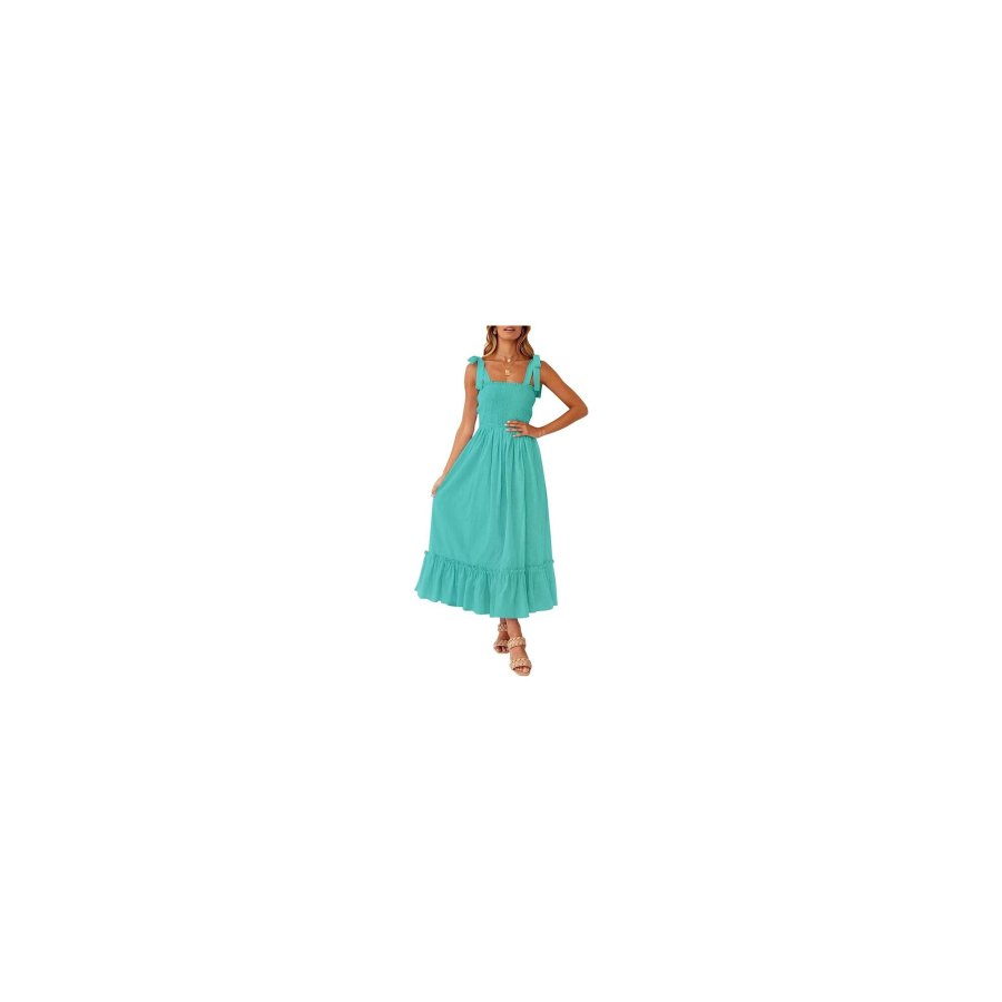 Zessica Tie Strap Square Ruffle Maxi Dress Prime Day Deal