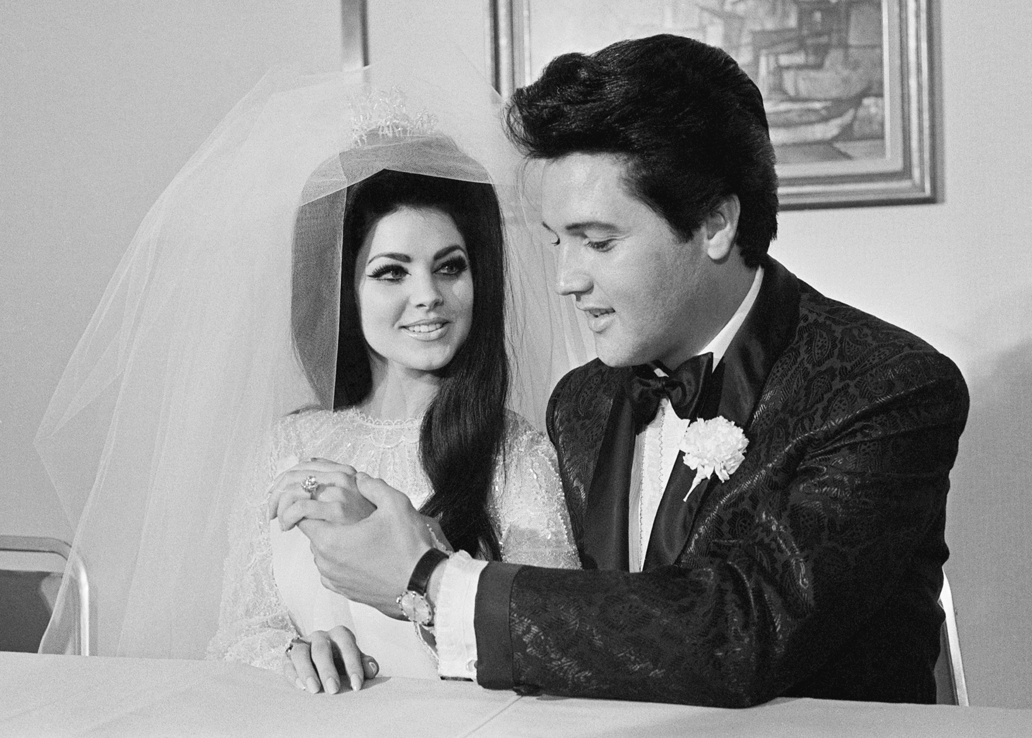 Elvis Presley And His Wife Priscilla