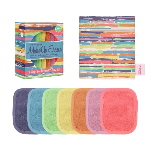 MakeUp Eraser 7-Day Set, Sunset Boulevard - Erase Makeup, Waterproof Mascara, Eyeliner, Etc With Just Water, Pack of 7