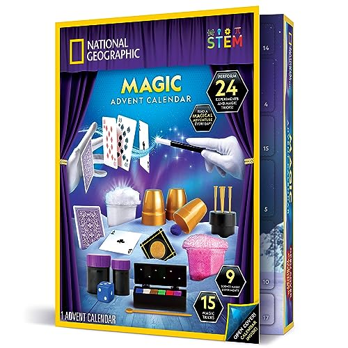 NATIONAL GEOGRAPHIC Magic Advent Calendar 2023 &ndash; Jumbo Kids Advent Calendar with 24 Magic Tricks & Science Experiments, Christmas Countdown Calendar, Christmas Toys, Advent Calendar Magic