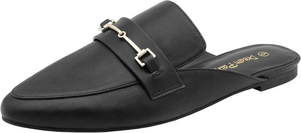 black loafer mules