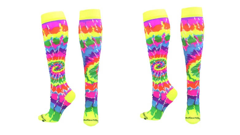 A pair of colorful socks