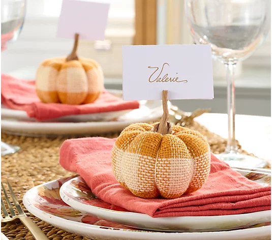 pumpkin place-card holders