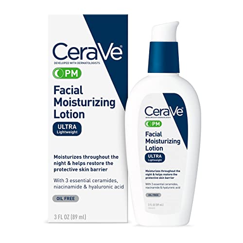 Best for Combination Skin: CeraVe PM Facial Moisturizing Lotion, Ultra Lightweight, Oil Free