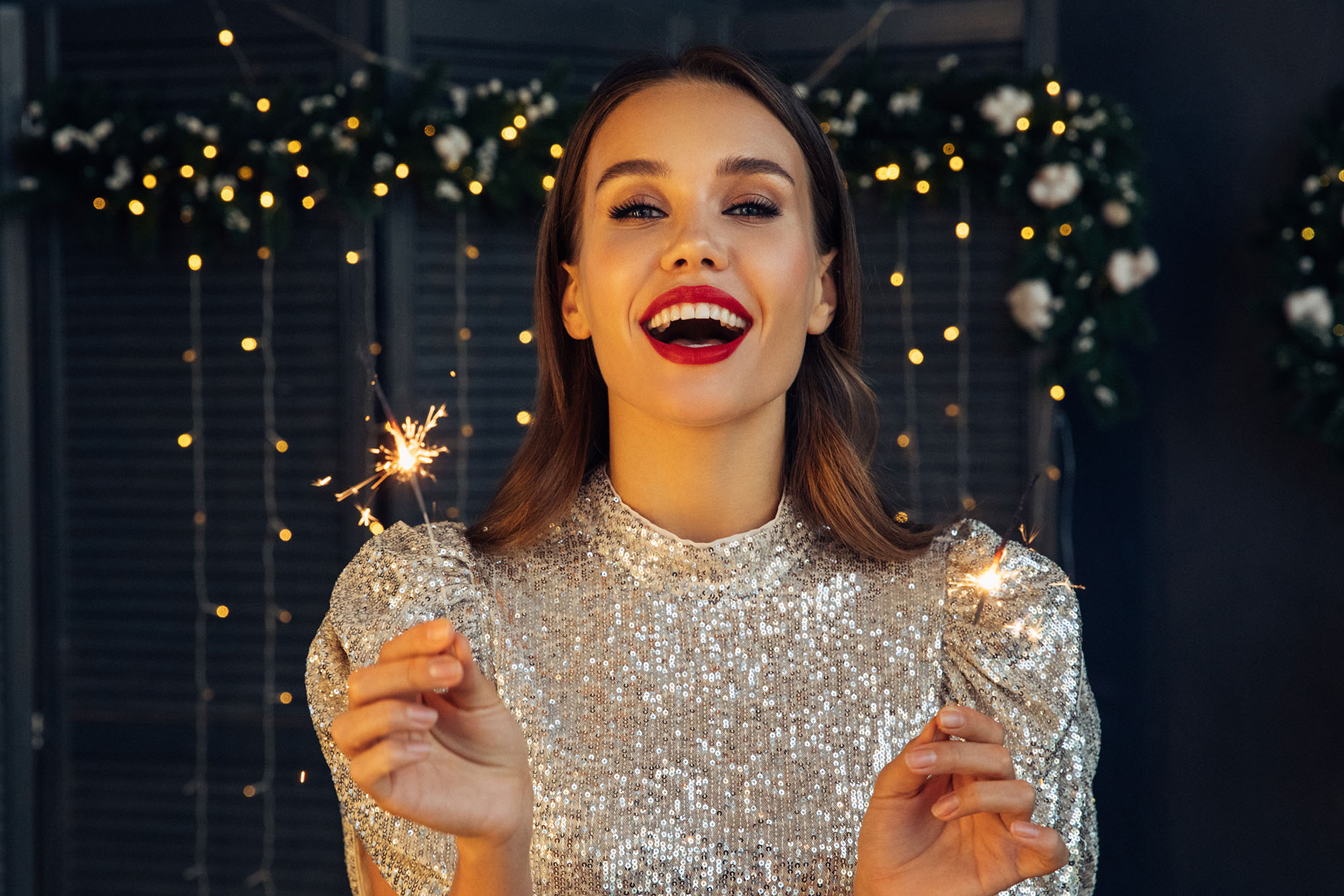 Festive outfit worn by woman