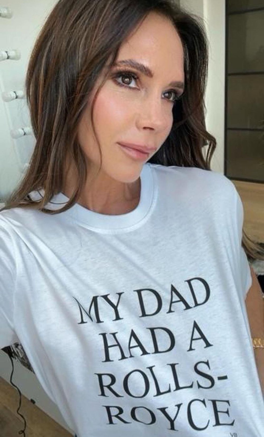 Victoria Beckham Trolls Her Viral Beckham Doc Moment With My Dad Had a Rolls Royce T Shirt 280